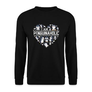 Pinguin - Unisex Pullover - Schwarz - Vorne - Alina (178cm) & Michal (187cm)