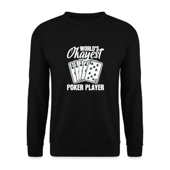 Poker Pokerface Pokern All In Casino Geschenk - Unisex Pullover - Schwarz - Vorne - Alina (178cm) & Michal (187cm)