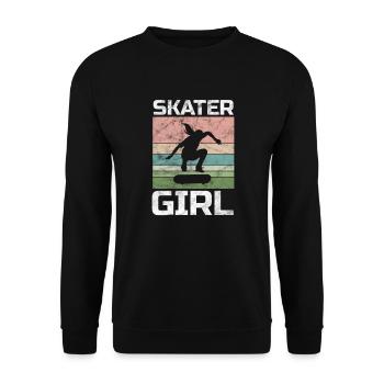 Skateboard Skater Fille Skate Skate Cadeau - Sweat-shirt Unisexe - noir - Devant - Alina (178cm) & Michal (187cm)