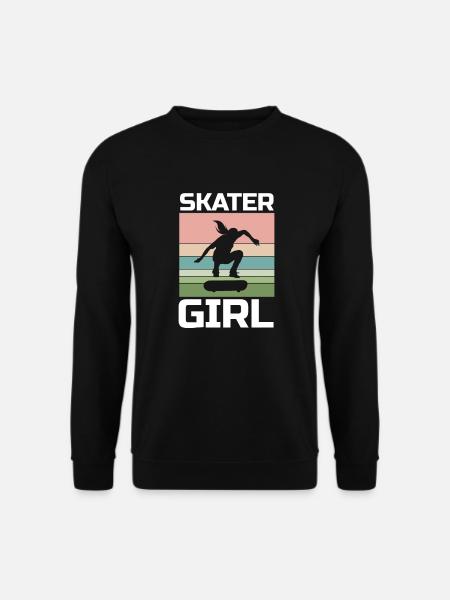 Skateboard Skater Girl - Unisex Pullover - Schwarz