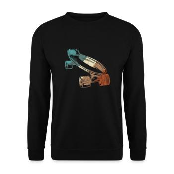 Skateboard Longboard Skater Skate Skaten Geschenk - Unisex Pullover - Schwarz - Vorne - Alina (178cm) & Michal (187cm)