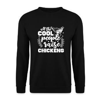 Chicken Farm Poultry Rooster Chickens Gift - Unisex Sweatshirt - black - Front - Alina (178cm) & Michal (187cm)