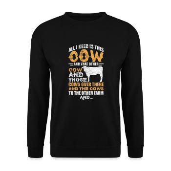 Cow Cow Cows Farm Farmer Gift - Unisex Sweatshirt - black - Front - Alina (178cm) & Michal (187cm)