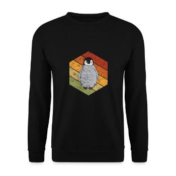 Pinguin - Unisex Pullover - Schwarz - Vorne - Alina (178cm) & Michal (187cm)