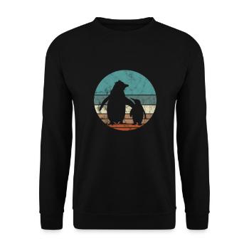 Pinguin - Unisex Pullover - Schwarz - Vorne - Alina (178cm) & Michal (187cm)
