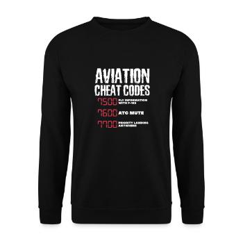 Pilot Flugzeug Fliegen Flieger Geschenk - Unisex Pullover - Schwarz - Vorne - Alina (178cm) & Michal (187cm)