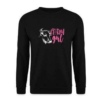 Cow - Unisex Sweatshirt - black - Front - Alina (178cm) & Michal (187cm)