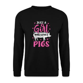 Cochon Cochon PorcLet Semer Des Cochons Cadeau - Sweat-shirt Unisexe - noir - Devant - Alina (178cm) & Michal (187cm)