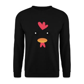Huhn Bauernhof Geflügel Hahn Hühner Geschenk - Unisex Pullover - Schwarz - Vorne - Alina (178cm) & Michal (187cm)