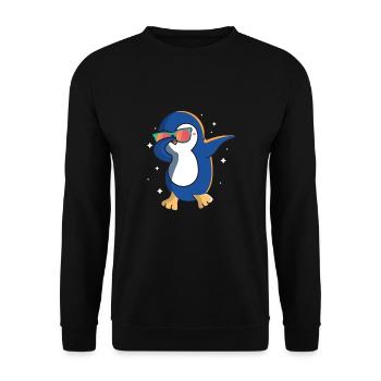 Pinguin Eis Südpol Penguin Schnee Vogel Geschenk - Unisex Pullover - Schwarz - Vorne - Alina (178cm) & Michal (187cm)