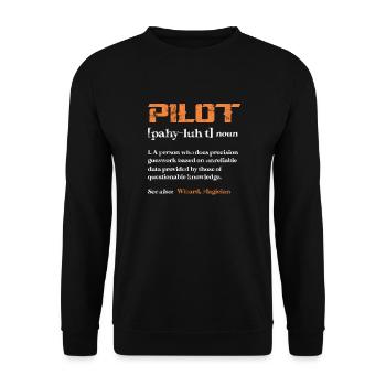 Pilote - Sweat-shirt Unisexe - noir - Devant - Alina (178cm) & Michal (187cm)