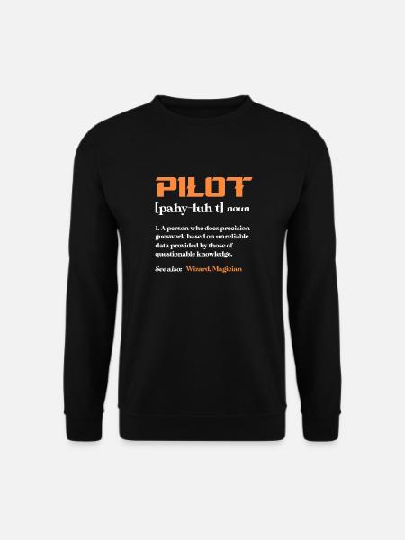 Pilot Flugzeug Fliegen Flieger Geschenk - Unisex Pullover - Schwarz