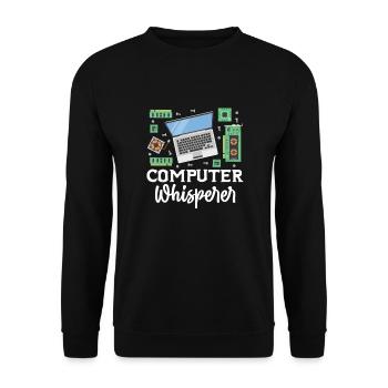 Computer - Unisex Sweatshirt - black - Front - Alina (178cm) & Michal (187cm)