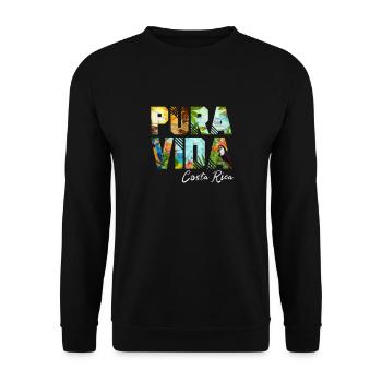 Costa Rica Urlaub Mittelamerika Pura Vida Geschenk - Unisex Pullover - Schwarz - Vorne - Alina (178cm) & Michal (187cm)