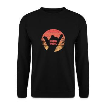 Costa Rica Urlaub Mittelamerika Pura Vida Geschenk - Unisex Pullover - Schwarz - Vorne - Alina (178cm) & Michal (187cm)