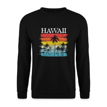 Hawaii Urlaub Aloha Sommer Hawaiian Geschenk - Unisex Pullover - Schwarz - Vorne - Alina (178cm) & Michal (187cm)