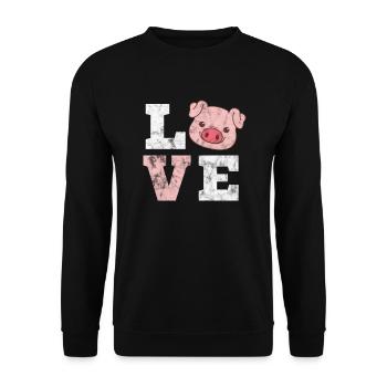 Cochon Cochon PorcLet Semer Des Cochons Cadeau - Sweat-shirt Unisexe - noir - Devant - Alina (178cm) & Michal (187cm)
