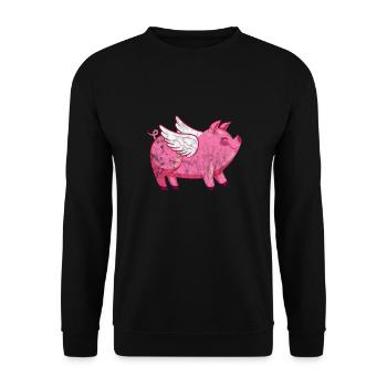 Cochon Cochon PorcLet Semer Des Cochons Cadeau - Sweat-shirt Unisexe - noir - Devant - Alina (178cm) & Michal (187cm)
