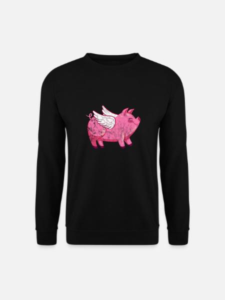Schwein Schweinchen Ferkel Sau Schweine Geschenk - Unisex Pullover - Schwarz
