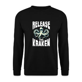 Pieuvre - Sweat-shirt Unisexe - noir - Devant - Alina (178cm) & Michal (187cm)