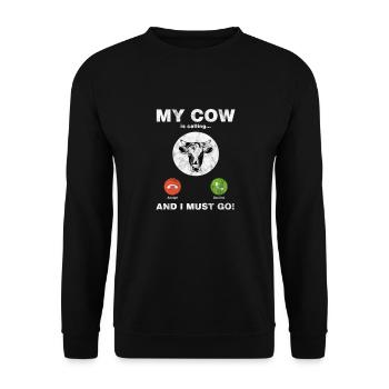 Cow Cow Cows Farm Farmer Gift - Unisex Sweatshirt - black - Front - Alina (178cm) & Michal (187cm)