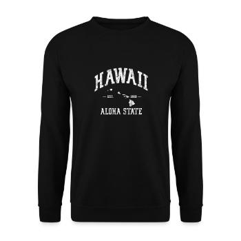 Hawaii Urlaub Aloha Sommer Hawaiian Geschenk - Unisex Pullover - Schwarz - Vorne - Alina (178cm) & Michal (187cm)