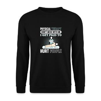 Physiotherapist - Unisex Sweatshirt - black - Front - Alina (178cm) & Michal (187cm)