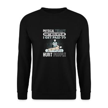 Physiotherapist Physiotherapy Physio Gift - Unisex Sweatshirt - black - Front - Alina (178cm) & Michal (187cm)