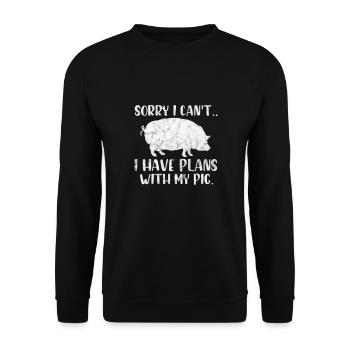 Cochon Cochon PorcLet Semer Des Cochons Cadeau - Sweat-shirt Unisexe - noir - Devant - Alina (178cm) & Michal (187cm)