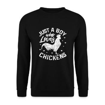 Huhn - Unisex Pullover - Schwarz - Vorne - Alina (178cm) & Michal (187cm)