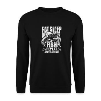 Angler - Unisex Pullover - Schwarz - Vorne - Alina (178cm) & Michal (187cm)