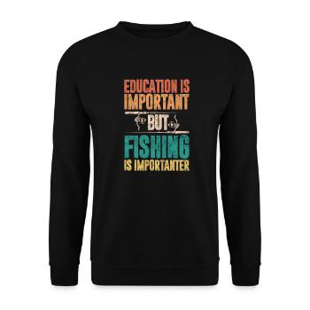 Angler - Unisex Sweatshirt - black - Front - Alina (178cm) & Michal (187cm)