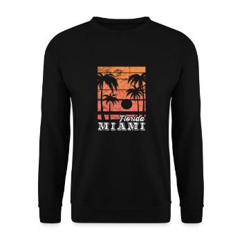 Miami Floride USA Amérique Cadeau de Voyage de Vacances - Sweat-shirt Unisexe - noir - Devant - Alina (178cm) & Michal (187cm)