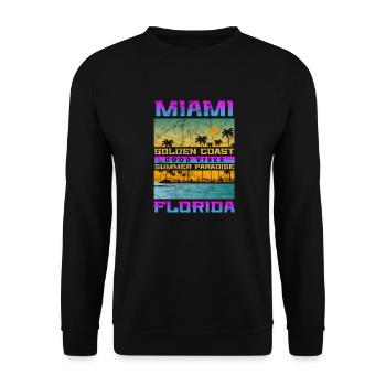 Miami Floride USA Amérique Cadeau de Voyage de Vacances - Sweat-shirt Unisexe - noir - Devant - Alina (178cm) & Michal (187cm)