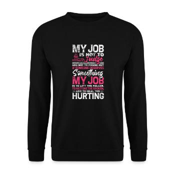Physiotherapist Physiotherapy Physio Gift - Unisex Sweatshirt - black - Front - Alina (178cm) & Michal (187cm)