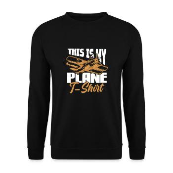 Pilot Flugzeug Fliegen Flieger Geschenk - Unisex Pullover - Schwarz - Vorne - Alina (178cm) & Michal (187cm)