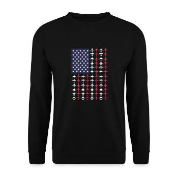 Pilot Flugzeug Fliegen Flieger Geschenk - Unisex Pullover - Schwarz - Vorne - Alina (178cm) & Michal (187cm)