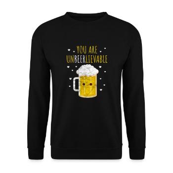 Beer Alcohol Drinking JGA Beer Mug Drinking Gift - Unisex Sweatshirt - black - Front - Alina (178cm) & Michal (187cm)