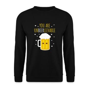 Bière - Sweat-shirt Unisexe - noir - Devant - Alina (178cm) & Michal (187cm)