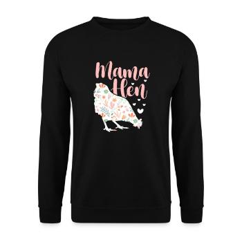 Huhn Bauernhof Geflügel Hahn Hühner Geschenk - Unisex Pullover - Schwarz - Vorne - Alina (178cm) & Michal (187cm)