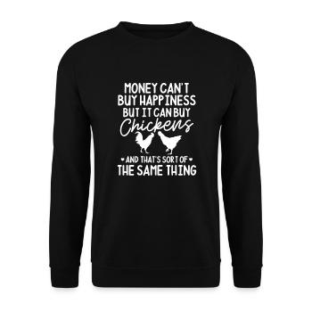 Huhn Bauernhof Geflügel Hahn Hühner Geschenk - Unisex Pullover - Schwarz - Vorne - Alina (178cm) & Michal (187cm)