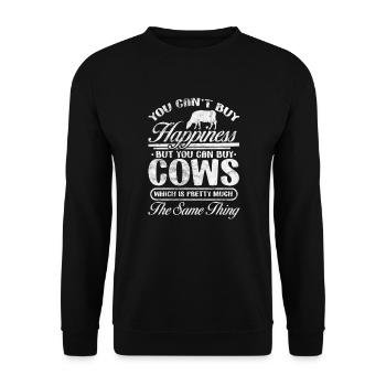 Cow Cow Cows Farm Farmer Gift - Unisex Sweatshirt - black - Front - Alina (178cm) & Michal (187cm)