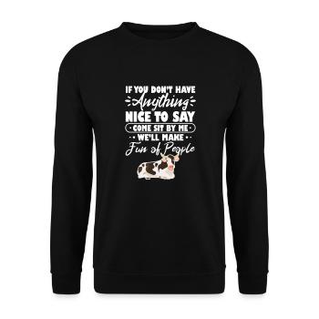 Cow - Unisex Sweatshirt - black - Front - Alina (178cm) & Michal (187cm)