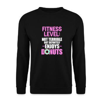 Donut Fitness Gym Workout Donuts Geschenk - Unisex Pullover - Schwarz - Vorne - Alina (178cm) & Michal (187cm)