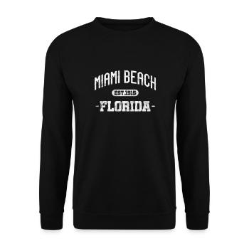 Miami Floride USA Amérique Cadeau de Voyage de Vacances - Sweat-shirt Unisexe - noir - Devant - Alina (178cm) & Michal (187cm)