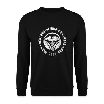 Physiotherapist Physiotherapy Physio Gift - Unisex Sweatshirt - black - Front - Alina (178cm) & Michal (187cm)