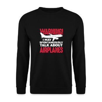 Pilot Flugzeug Fliegen Flieger Geschenk - Unisex Pullover - Schwarz - Vorne - Alina (178cm) & Michal (187cm)