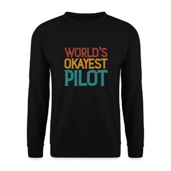 Pilot Flugzeug Fliegen Flieger Geschenk - Unisex Pullover - Schwarz - Vorne - Alina (178cm) & Michal (187cm)