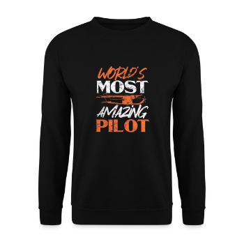 Pilot - Unisex Pullover - Schwarz - Vorne - Alina (178cm) & Michal (187cm)