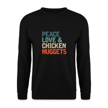 Chicken Poultry Chicken Nuggets Gift - Unisex Sweatshirt - black - Front - Alina (178cm) & Michal (187cm)